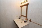 La hacienda San Felipe condo 1 first bathroom sink and mirror